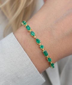 Bracelet d'Emeraude Naturelle 4.88cts en or 14k