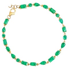 Bracelet d'Emeraude Naturelle 4.88cts en or 14k