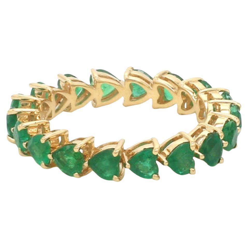 Anello con smeraldo naturale da 4 carati in oro 18 carati in vendita