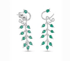 Natural Emerald 5.81CTS & Diamond 0.88CTS Earring in 14k Gold