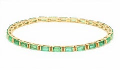 Natural Emerald 6cts Bracelet in 14k Gold