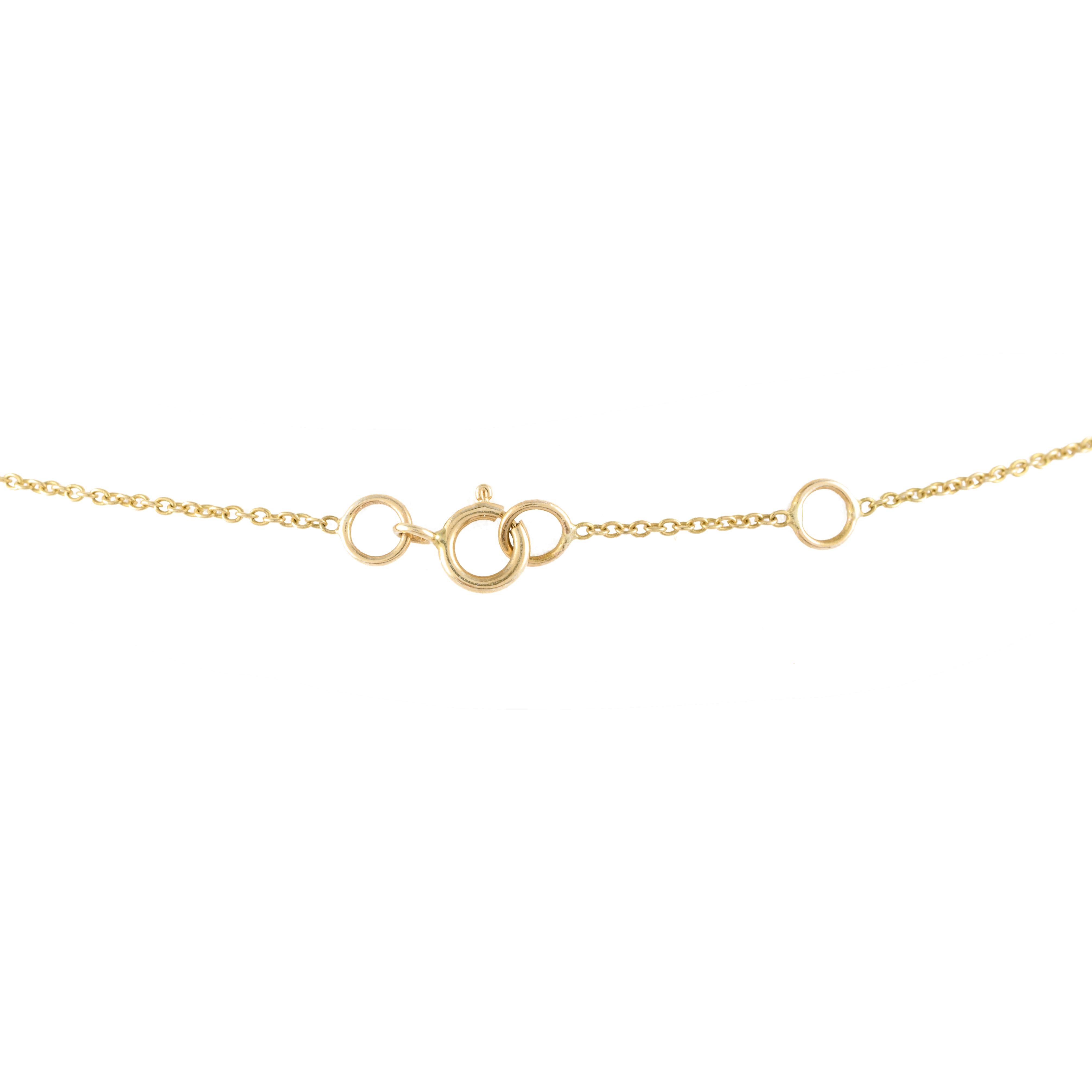 Collier double chaîne en or jaune 18k avec diamant naturel et émeraude, cadeau pour elle en vente 1