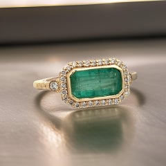 Natural Emerald and Diamond Ring 6.5 14k Y Gold 2.32 TCW Certified