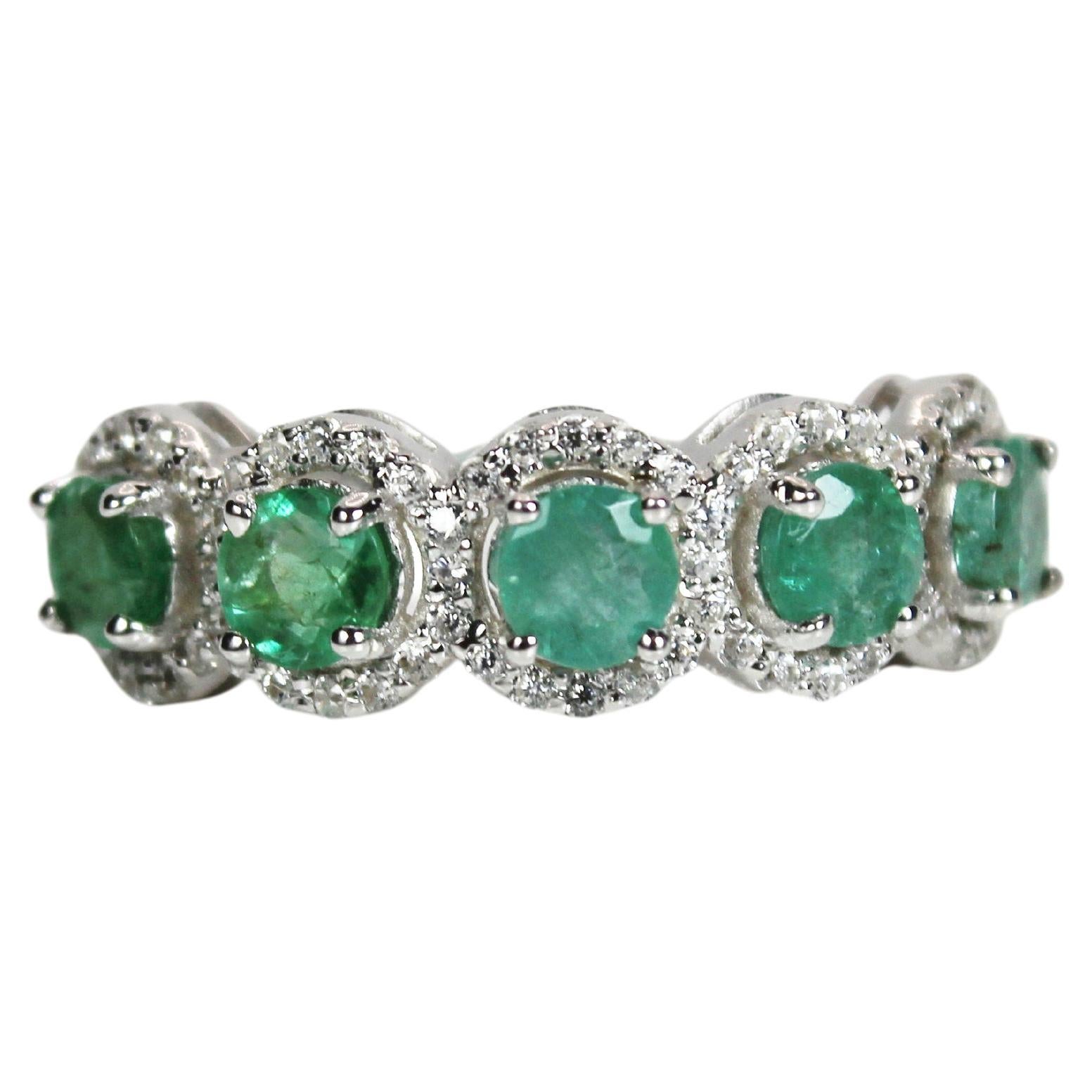 Natural Emerald Band Ring For Sale
