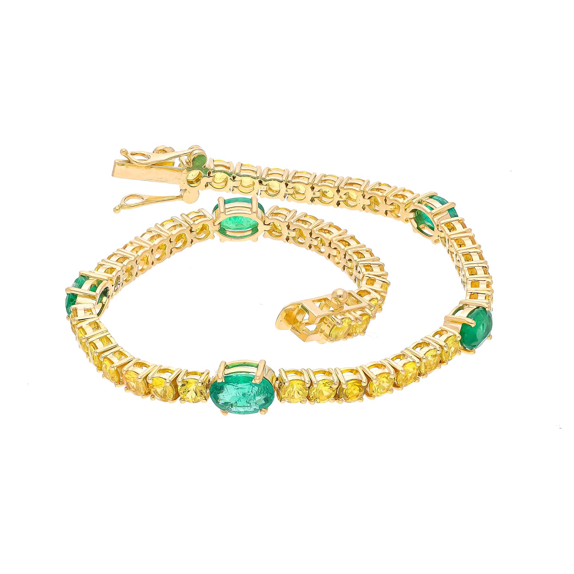 this is an amazing bracelet with
yellow sapphire : 6.00 carats
emerald : 2.60 carats
gold : 10.290 gms


Please read my reviews to make yourself comfortable.
I don't want to sell just one time but make customers for life.
All our jewelry comes with