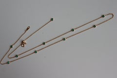 Natural Emerald by the yard, Emeralds Station Necklace (T 0.62Ct/Yellow Gold)