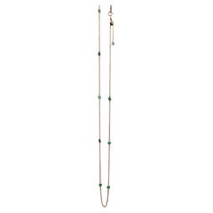 Natural Emerald by the yard, Emeralds Station Necklace (T 0.62Ct/Yellow Gold)