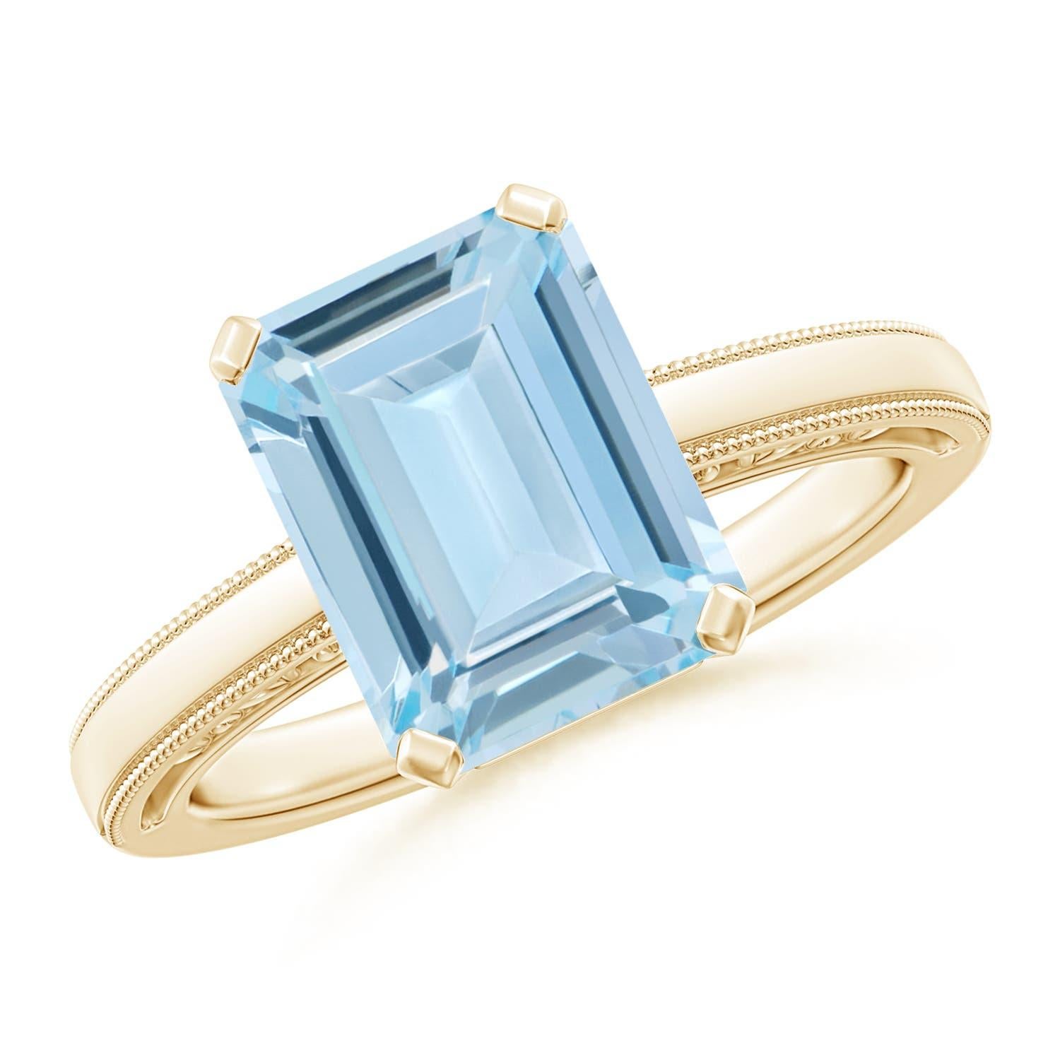 Anello di fidanzamento solitario con smeraldo naturale da 3 carati in oro massiccio 14 carati in vendita 2