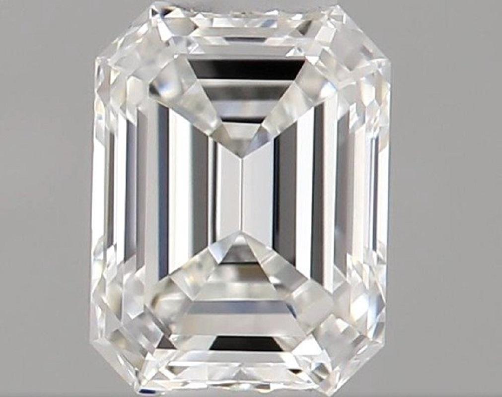 Natural Emerald Cut Diamond in a 0.33 Carat F VVS2, GIA Cert For Sale 1