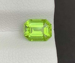 Natural Emerald Cut Peridot Gemstone: August Birthstone, Pakistan 1.24 carats