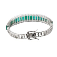 Bracciale con smeraldo naturale e diamanti in oro 18 carati