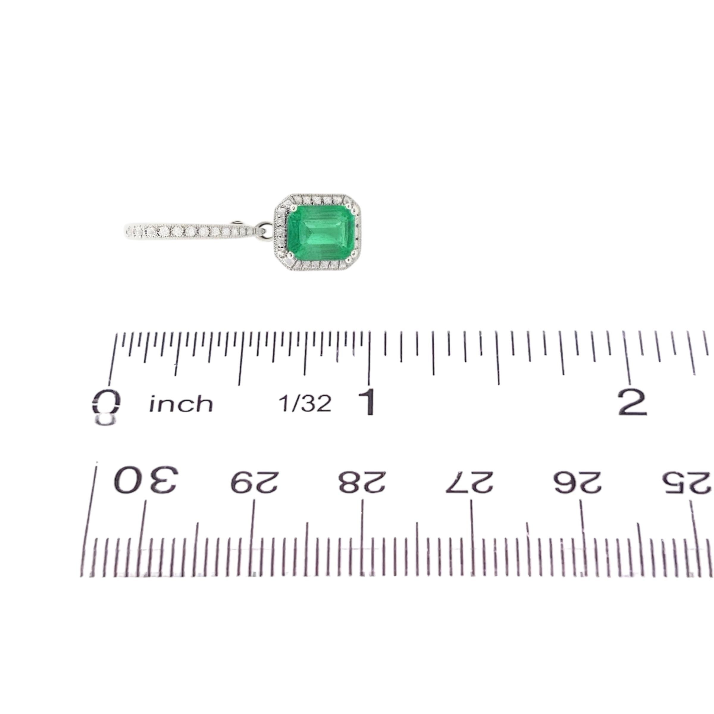 Natural Emerald Diamond Dangle Earrings 1