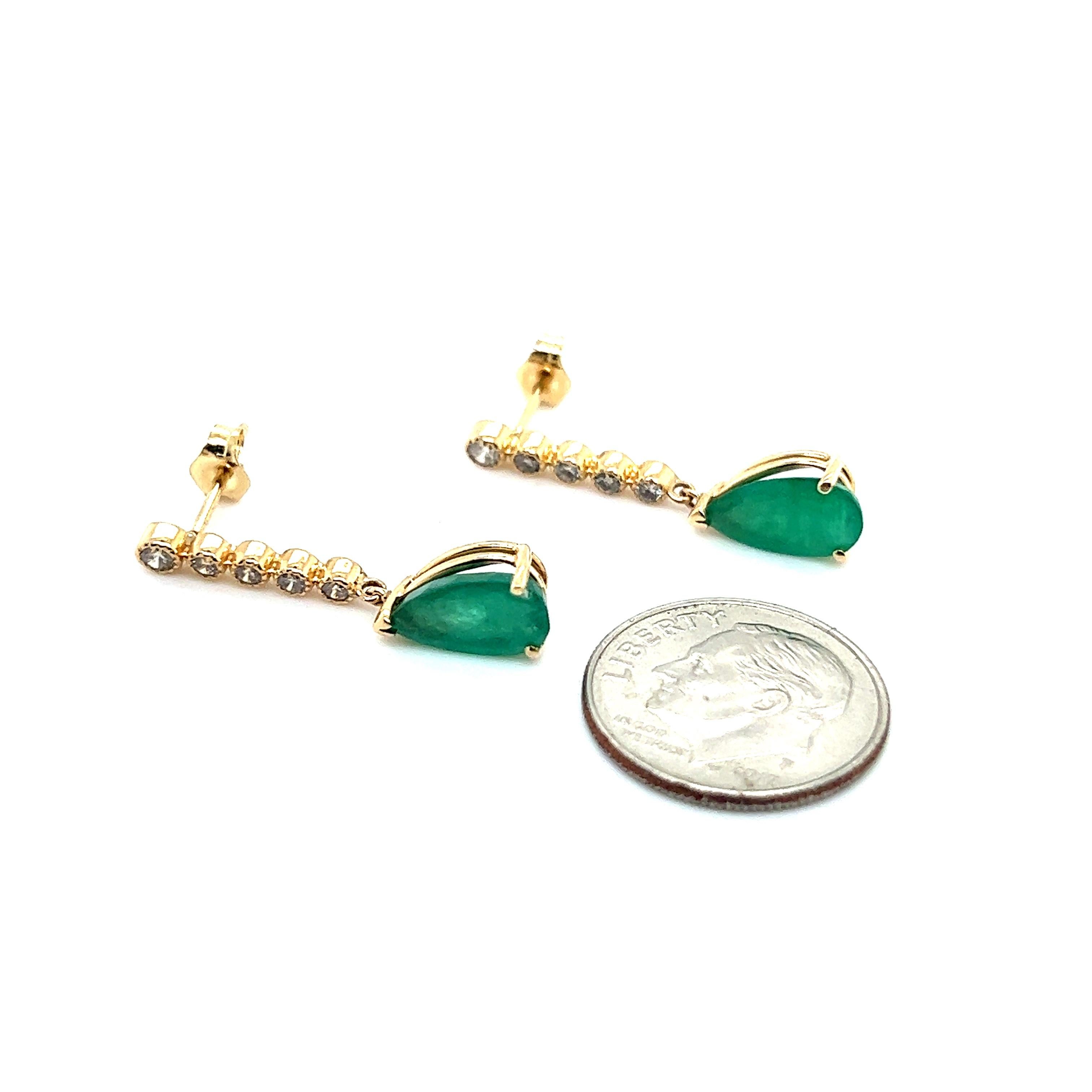 Natural Finely Faceted Quality Emerald Diamond Dangle Earrings 14k Y Gold 2.23 TCW Certified $3,975 121256

Please look at the video attached for this item. With the video you can see the movement of the item and appreciate the faceting and details