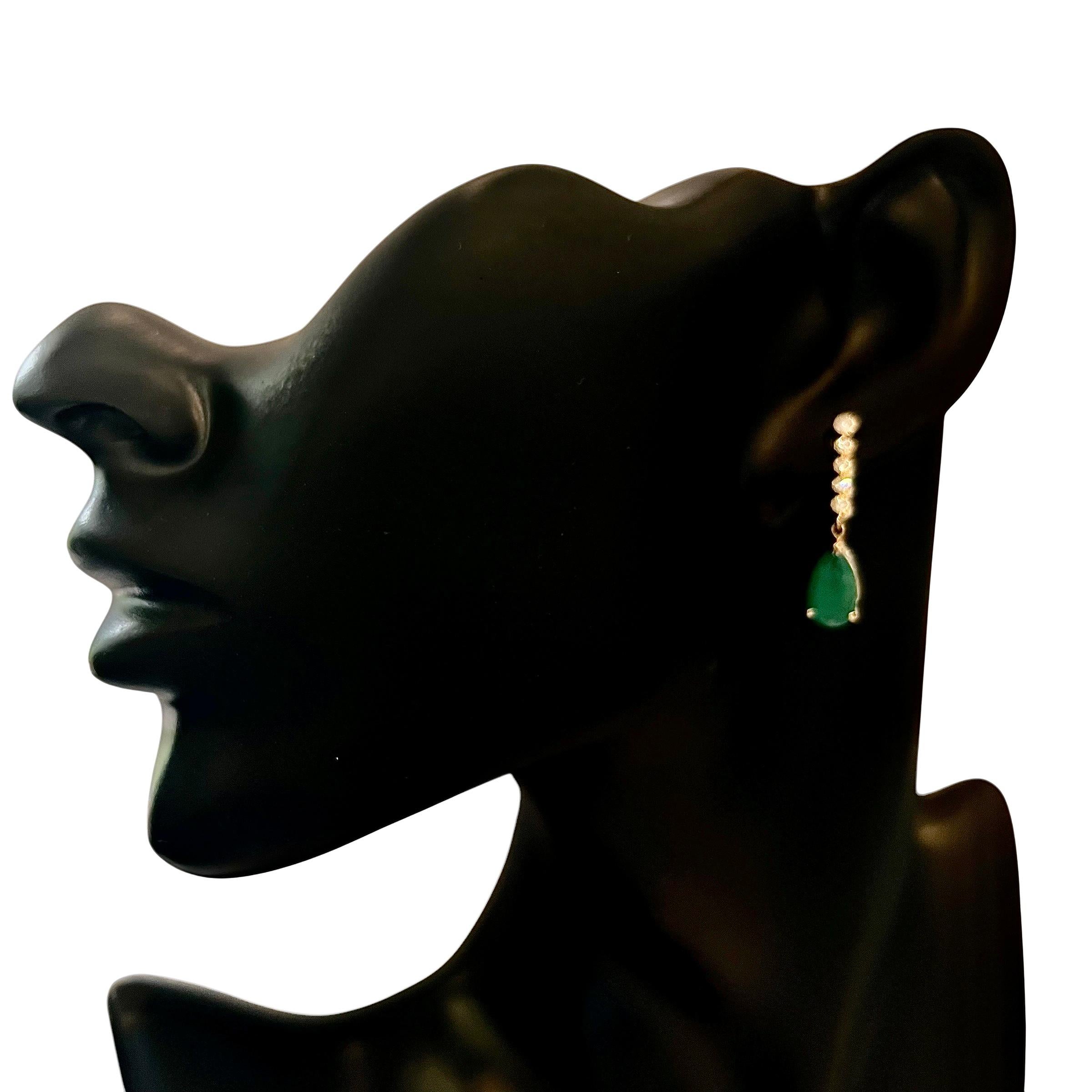 Natural Finely Faceted Quality Emerald Diamond Dangle Earrings 14k Y Gold 2.23 TCW Certified $3,975 121256

Please look at the video attached for this item. With the video you can see the movement of the item and appreciate the faceting and details
