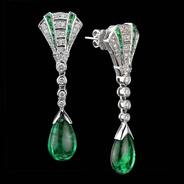 natural emerald drop earrings