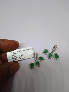 Natural Emerald 2.55ct & Diamond 0.85ct Stud Earrings in 18k Gold