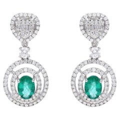 Natural Emerald 
Diamond Earring in 18k Gold