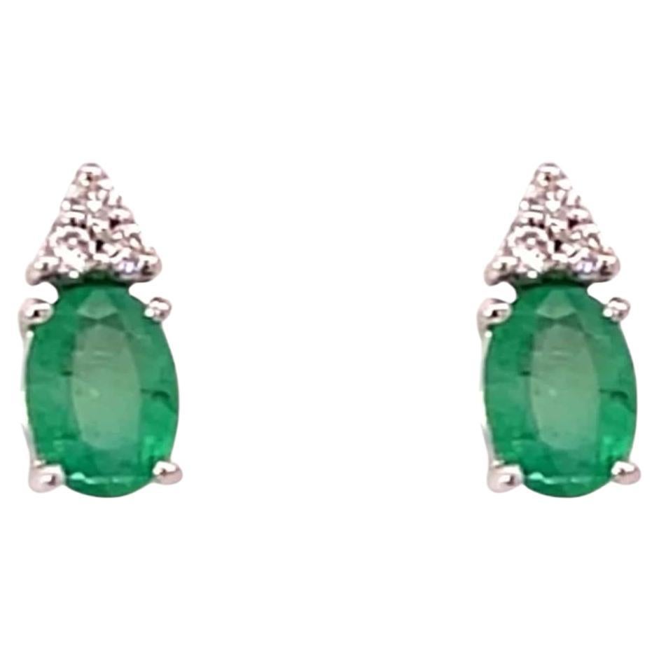 Natural Emerald Diamond Earrings 14k Gold 1.28 TCW Certified