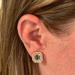 Natural Emerald Diamond Earrings 14k Gold 1.52 TCW Certified