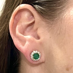 Natürliche Smaragd-Diamant-Ohrringe 14k Gold 3,02 TCW zertifiziert