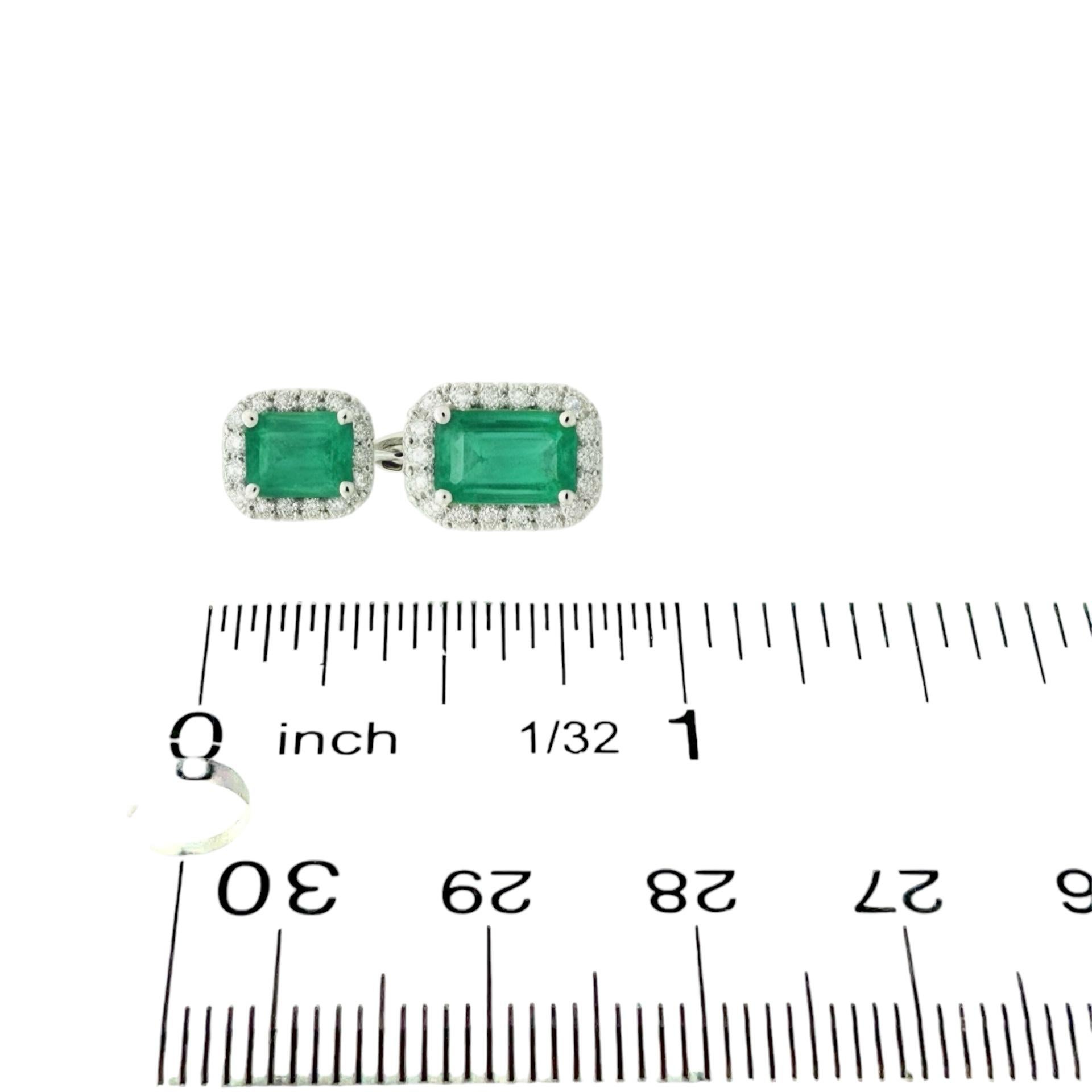 Natural Emerald Diamond Earrings 14k Gold 3.48 TCW Certified For Sale 7