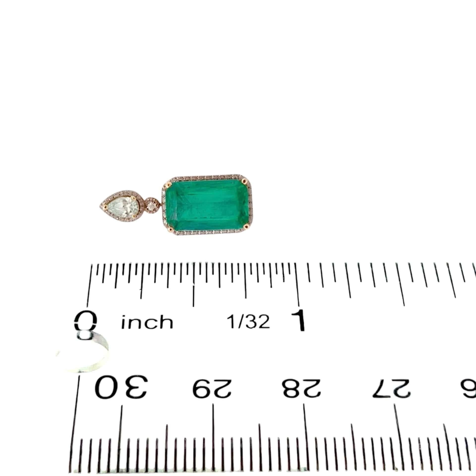 Natural Emerald Diamond Earrings 14k Gold 5.0 TCW Certified For Sale 6