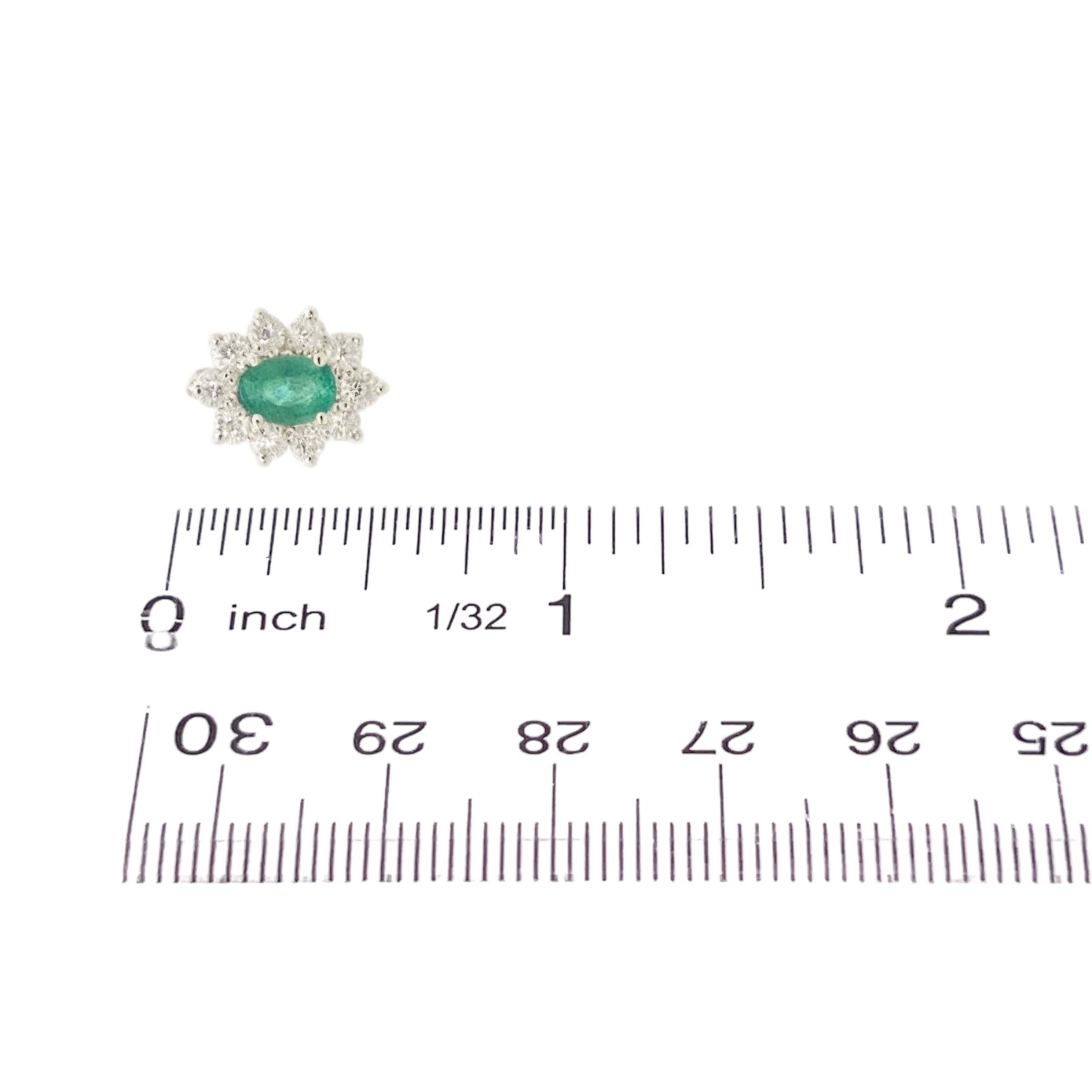 Natürliche Smaragd-Diamant-Ohrringe 14k Weißgold 2.4 TCW zertifiziert im Angebot 6