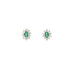 Natürliche Smaragd-Diamant-Ohrringe 14k Weißgold 2.4 TCW zertifiziert