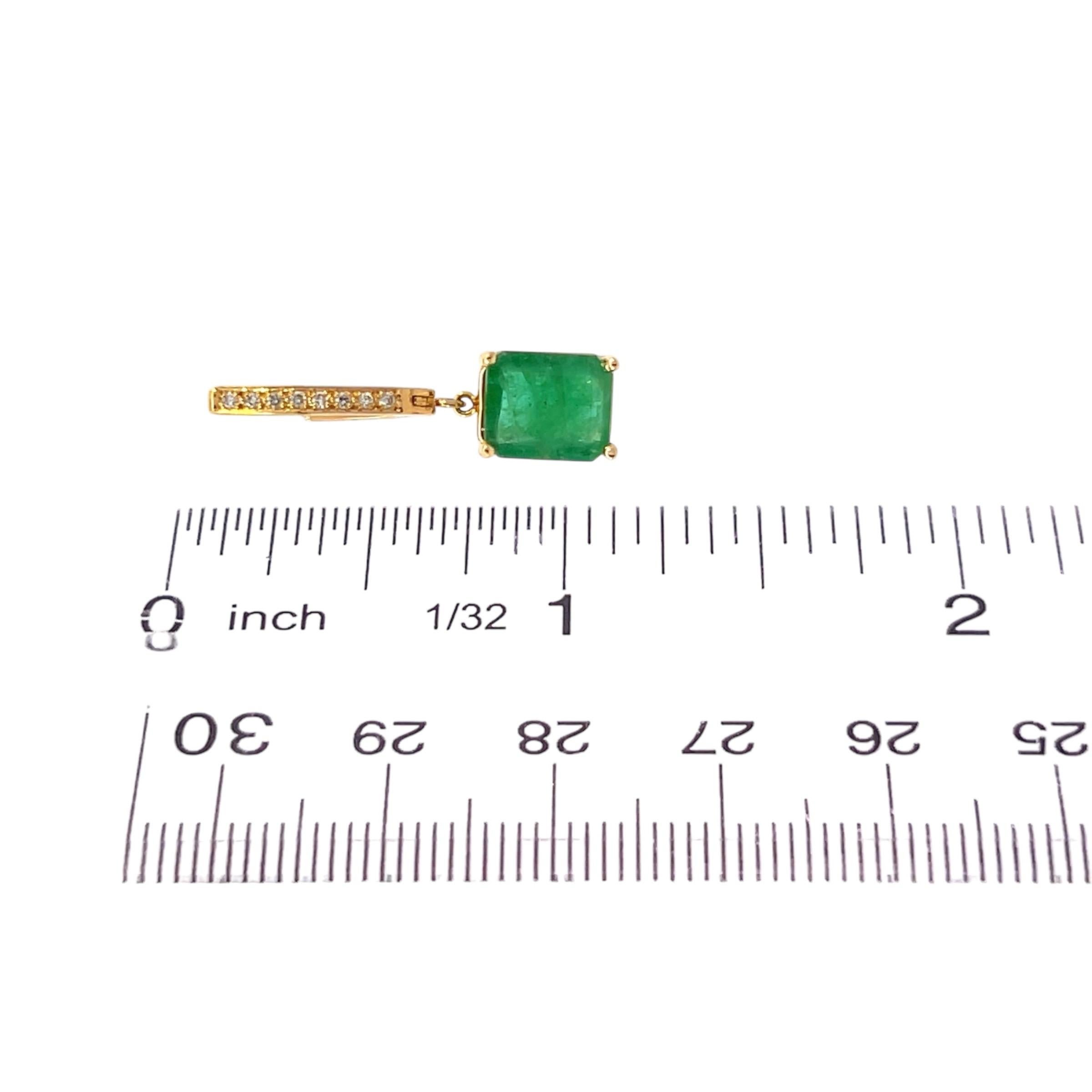 Orecchini con diamante smeraldo naturale in oro giallo 14k 3,56 TCW certificati in vendita 6