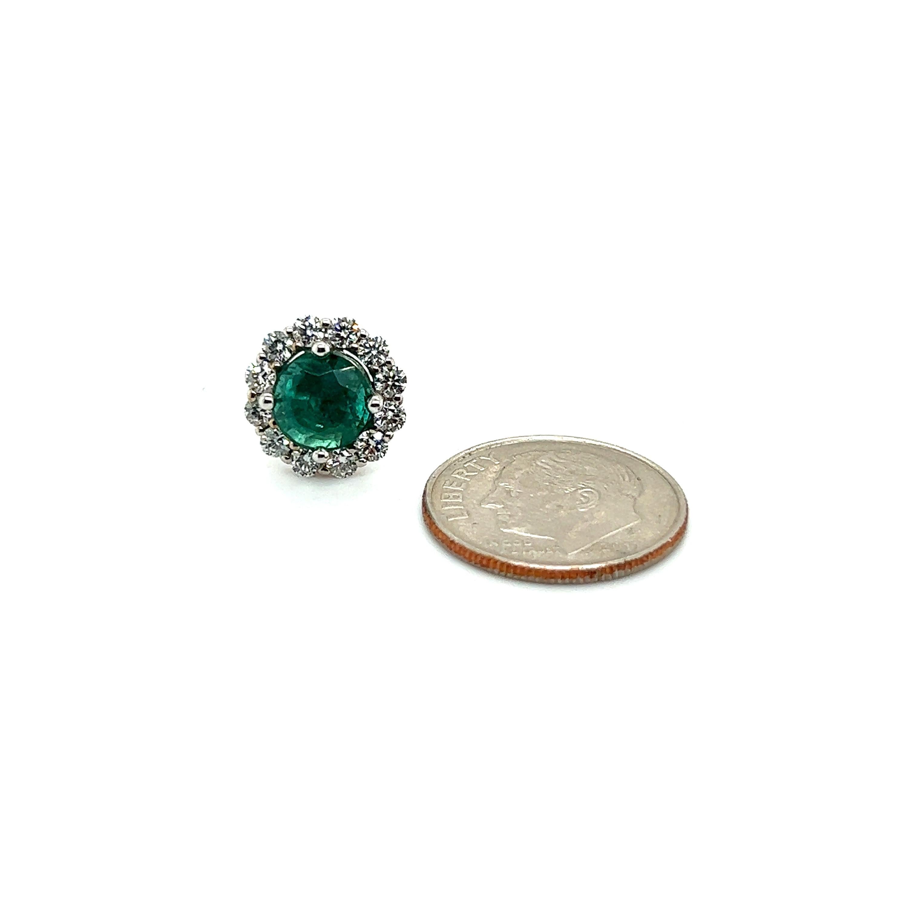 Natural Emerald Diamond Earrings 18k White Gold 3.8 TCW Certified For Sale 4
