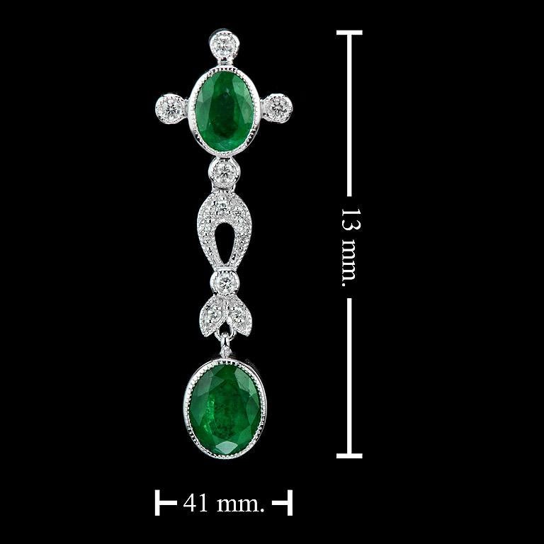 Natural Emerald Diamond Earrings 1