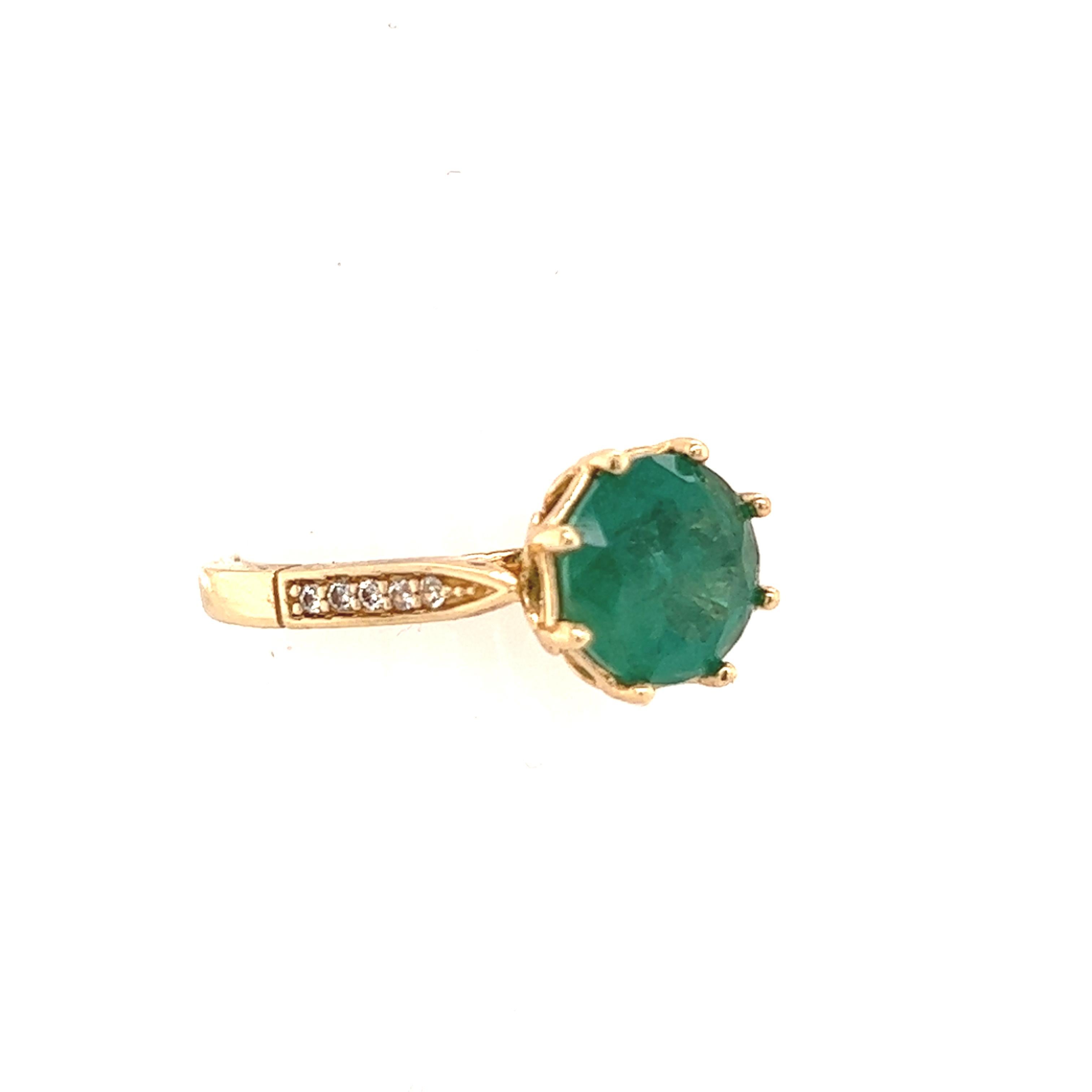 Natural Emerald Diamond Ring 14k Gold 1.94 TCW Certified 4