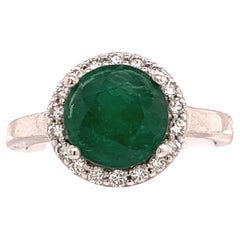 Natural Emerald Diamond Ring 14k Gold 2.83 TCW Certified