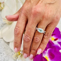 Anillo Diamante Esmeralda Natural 6.5 Oro 14k W 1.31 TCW Certificado