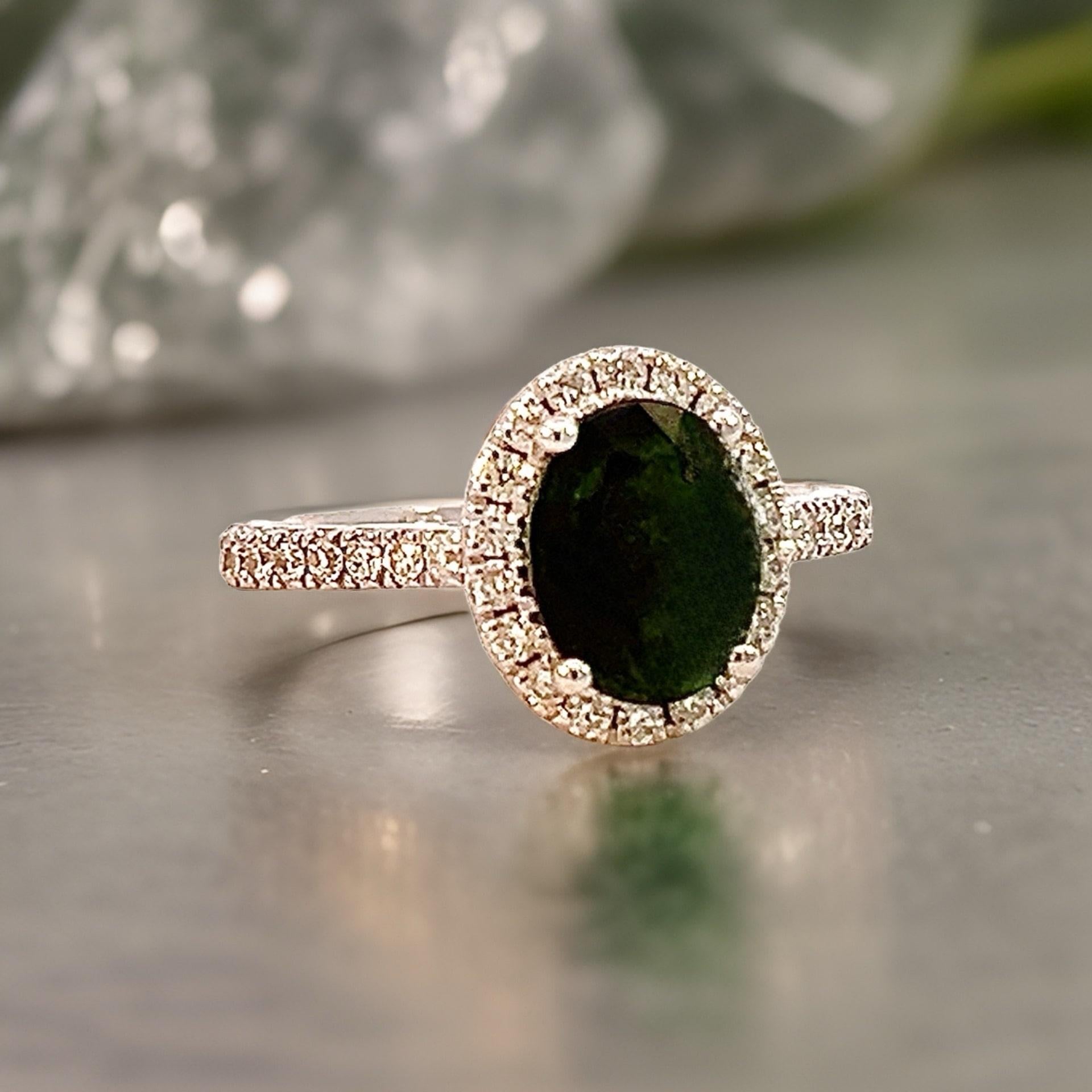 Natural Emerald Diamond Ring 6.5 14k White Gold 9.31 TCW Certified For Sale 5