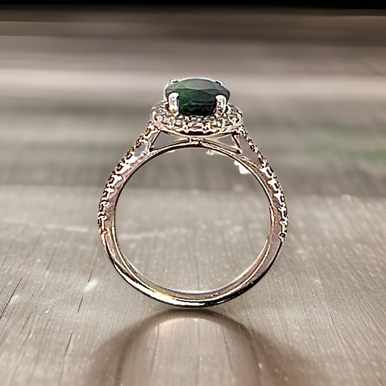 Natural Emerald Diamond Ring 6.5 14k White Gold 9.31 TCW Certified For Sale 2