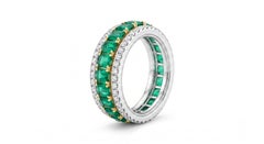 Natural Emerald & Diamond Ring in 14k Gold