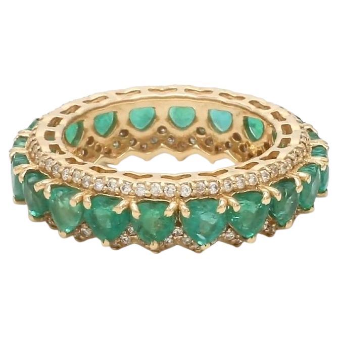 Natural emerald diamond ring in 14k  gold