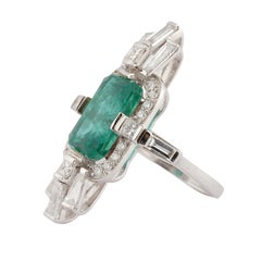 Natural 6.230cts Zambian Emerald & 0.250cts Diamond Ring in 18k Gold