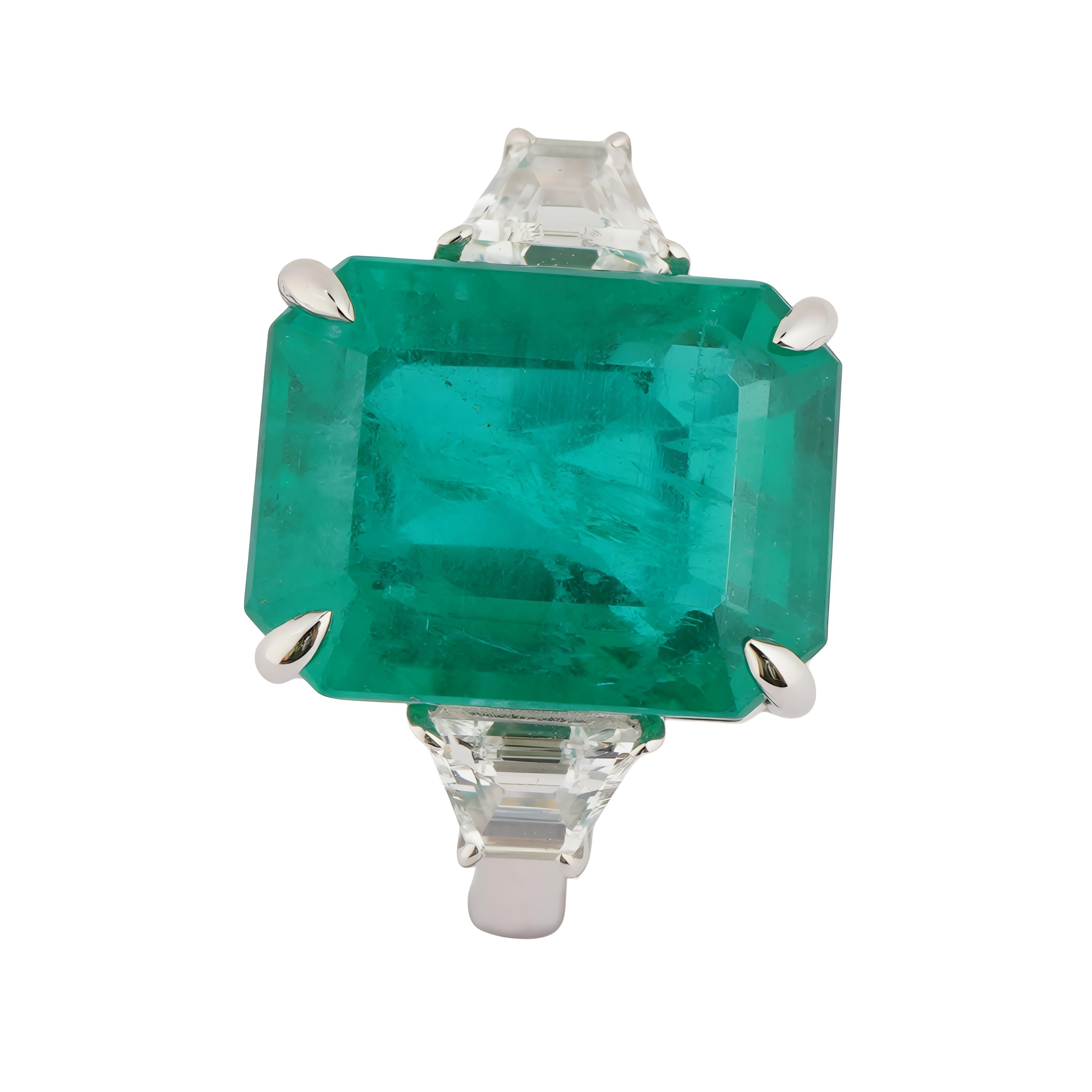 Donna Natural Zambian high quality emerald diamond ring in 18k gold in vendita