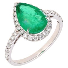 Natürlicher Smaragd-Diamant-Ring in 18k Gold