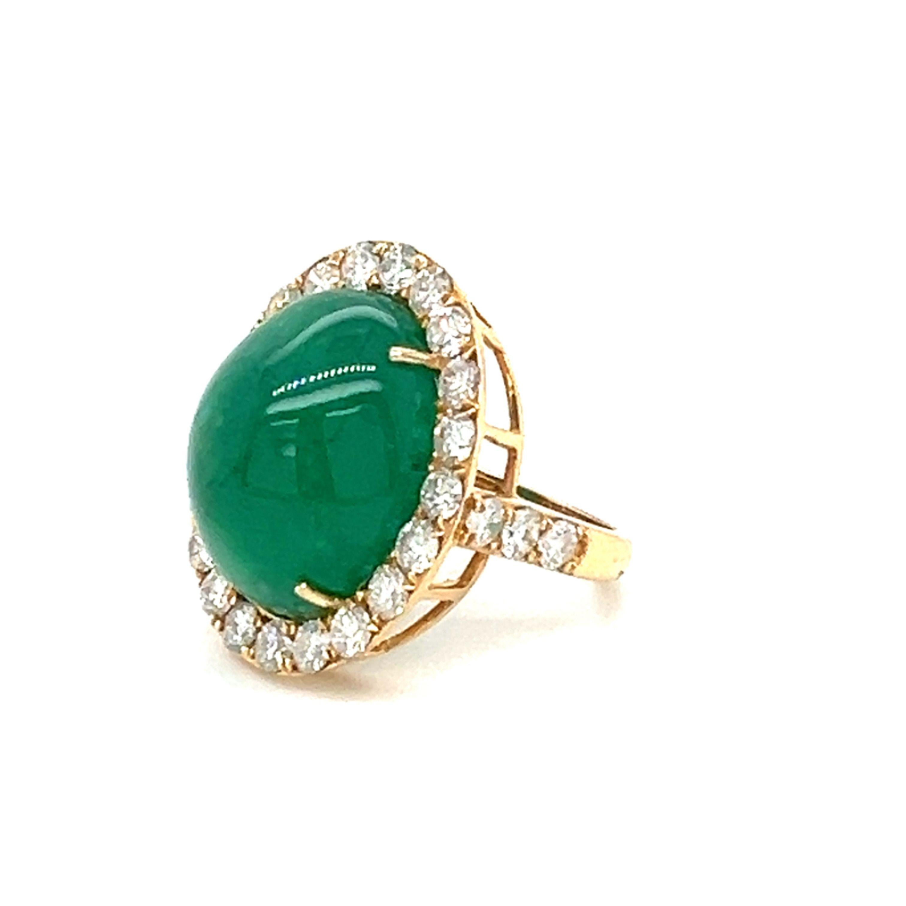 Mixed Cut Natural Emerald Diamond ring set in 18-kt gold For Sale