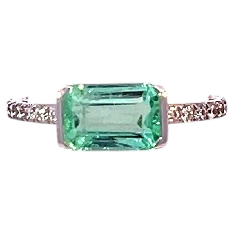 Natural Emerald Diamond Ring Size 6.5 14k Gold 1.78 TCW Certified