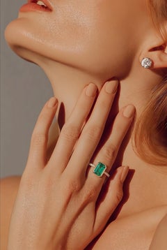 Natural Emerald Diamond Ring Size 6.5 14k Gold 1.84 TCW Certified