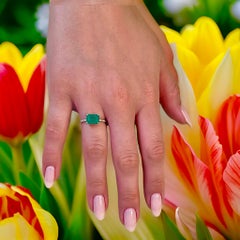 Natural Emerald Diamond Ring Size 6.5 14k Gold 1.95 TCW Certified