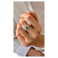 Natural Emerald Diamond Ring Size 6.5 14k Gold 2.12 TCW Certified