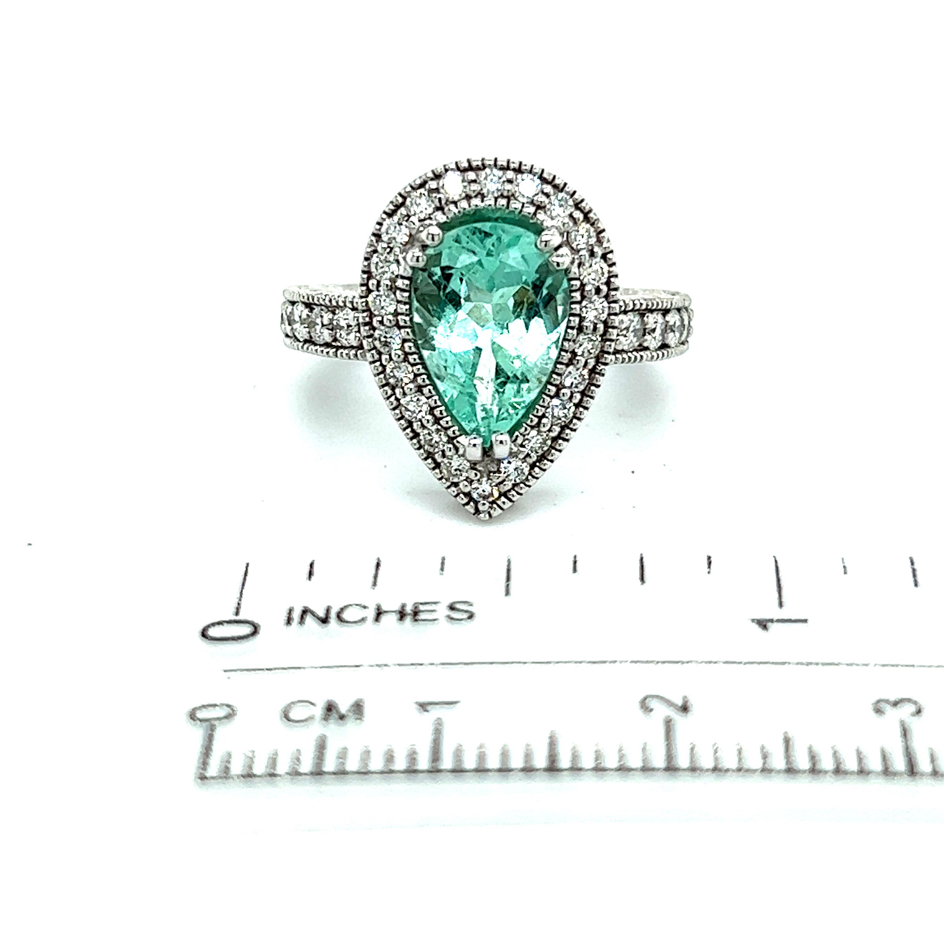 Natrlicher Smaragd-Diamant-Ring Gre 6,5 14k W Gold 3,27 TCW zertifiziert  (Gemischter Schliff) im Angebot