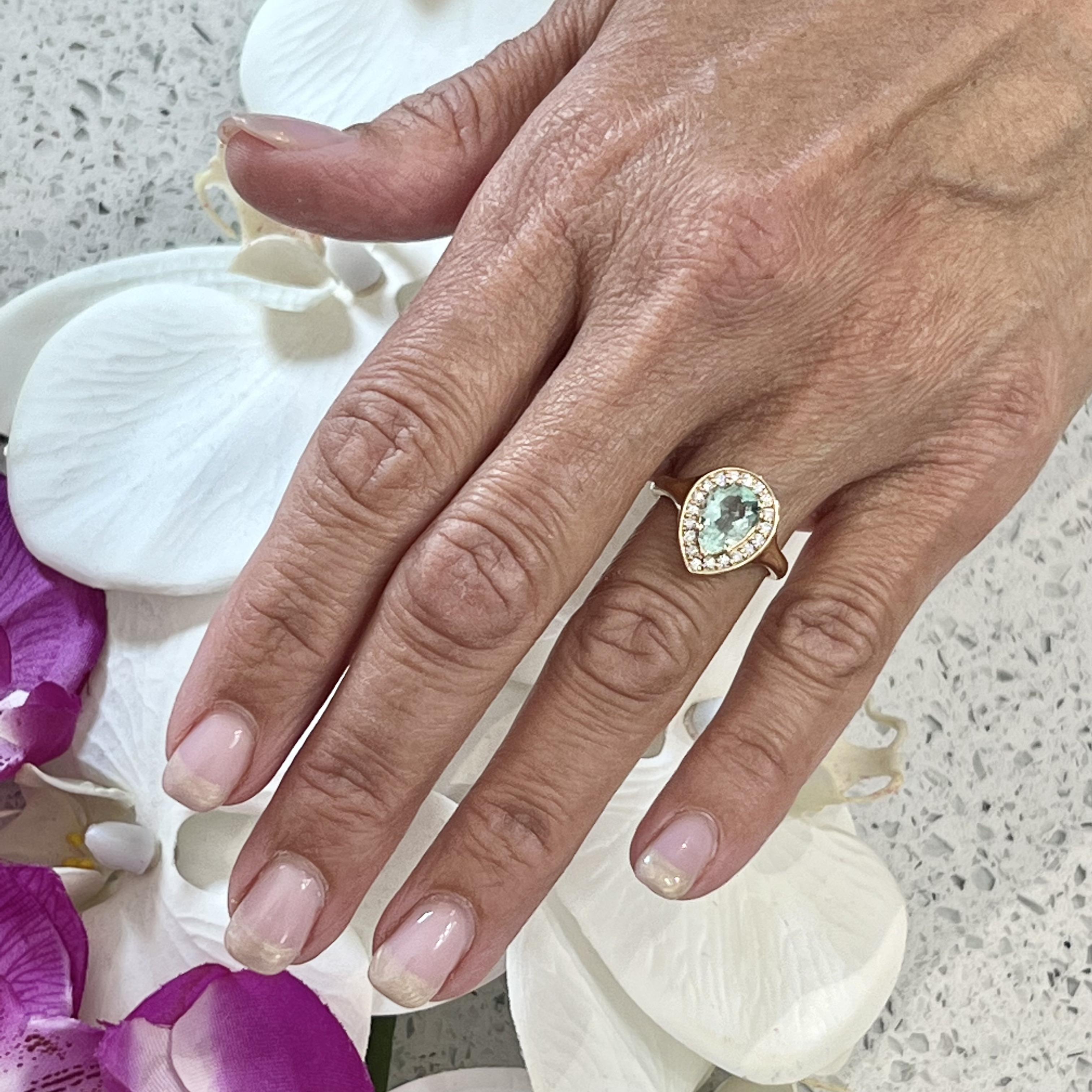 Natürlicher Smaragd-Diamantring 14K Y Gold 1,74 TCW zertifiziert im Angebot 6