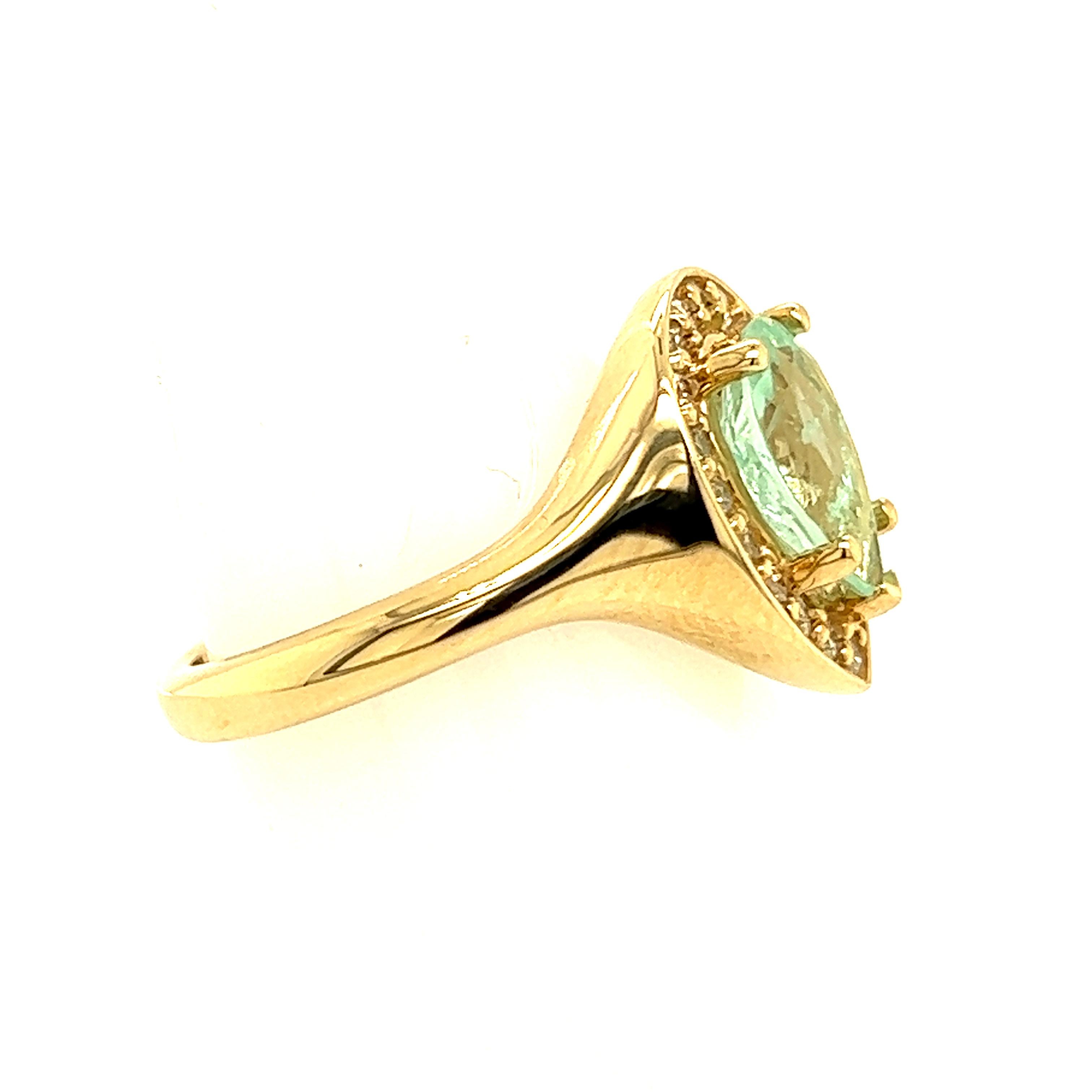 Natürlicher Smaragd-Diamantring 14K Y Gold 1,74 TCW zertifiziert Damen im Angebot