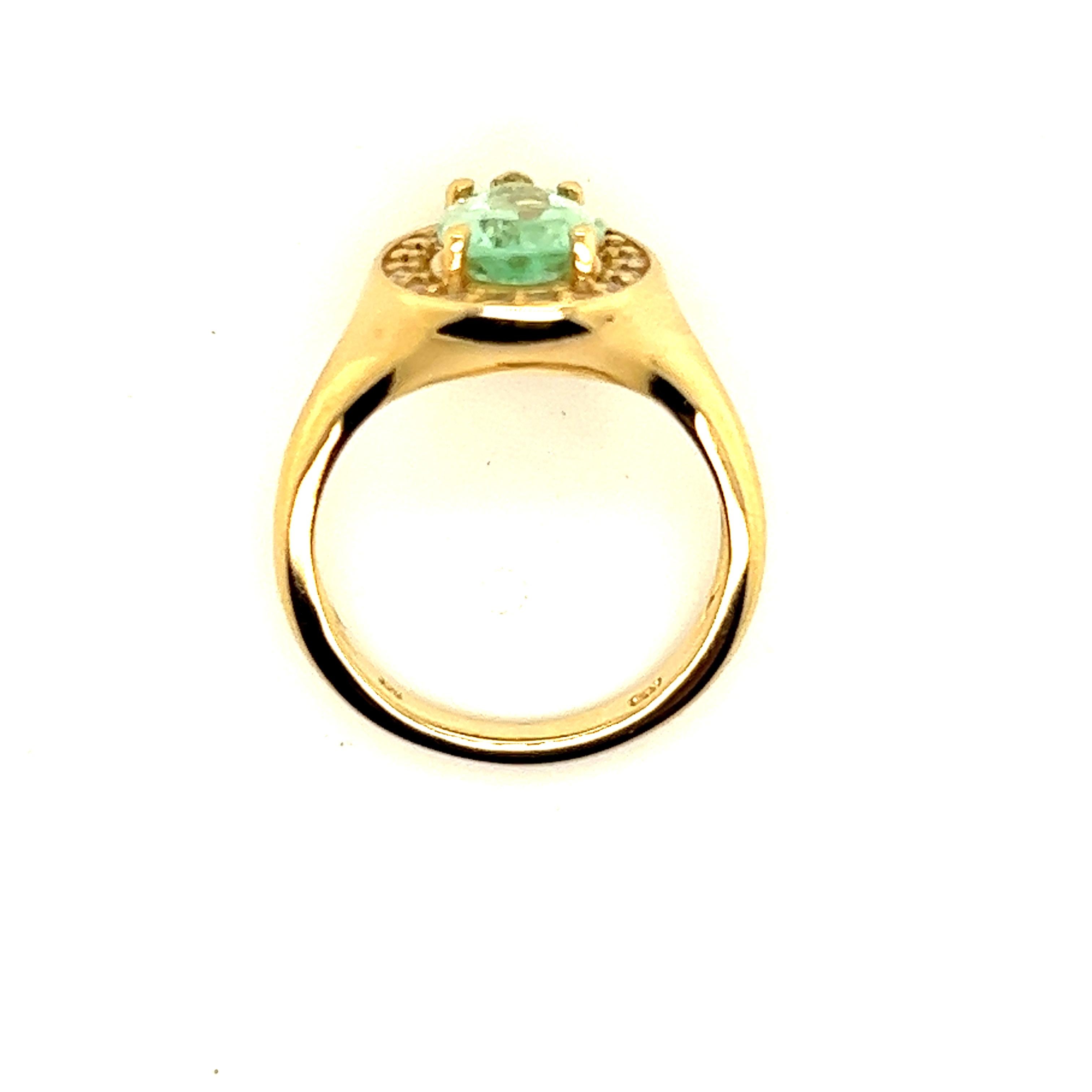 Natürlicher Smaragd-Diamantring 14K Y Gold 1,74 TCW zertifiziert im Angebot 2